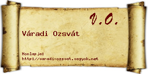 Váradi Ozsvát névjegykártya